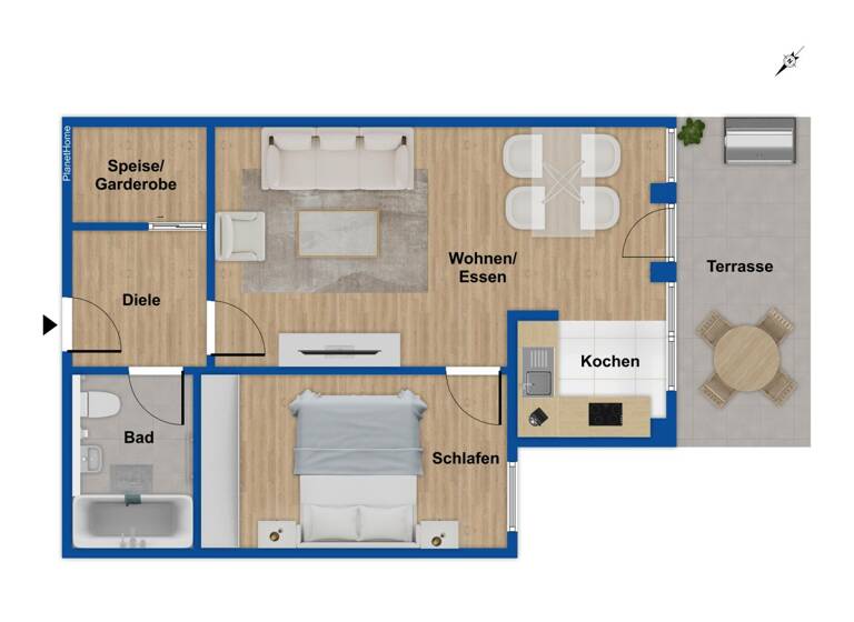 Wohnung zum Kauf 445.000 € 2 Zimmer 51 m²<br/>Wohnfläche EG<br/>Geschoss Bogenhausen München 81929