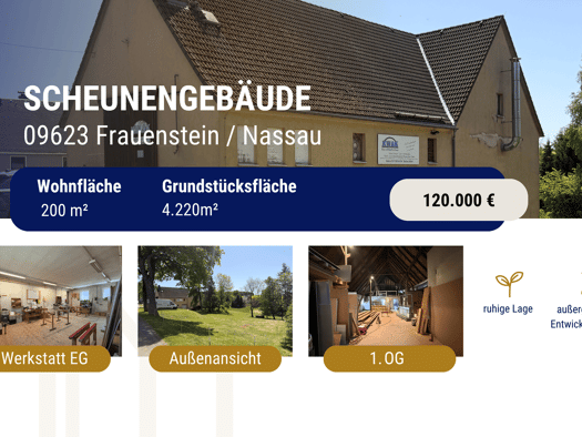 Lagerhalle zum Kauf 120.000 € 600 m² Lagerfläche Nassau Frauenstein 09623