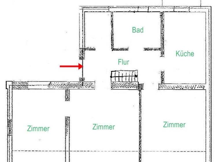Wohnung zur Miete 450 € 4 Zimmer 76,3 m² 3. Geschoss Frankenberg 09669