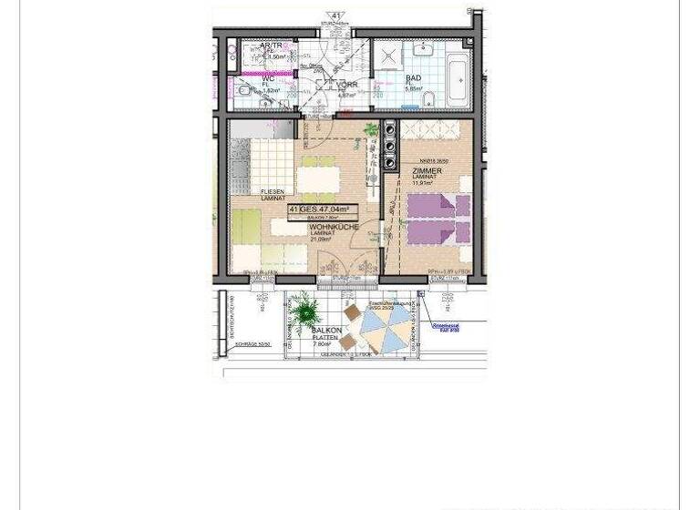 Wohnung zur Miete 769 € 2 Zimmer 47 m² 3. Geschoss Vösendorf 2334