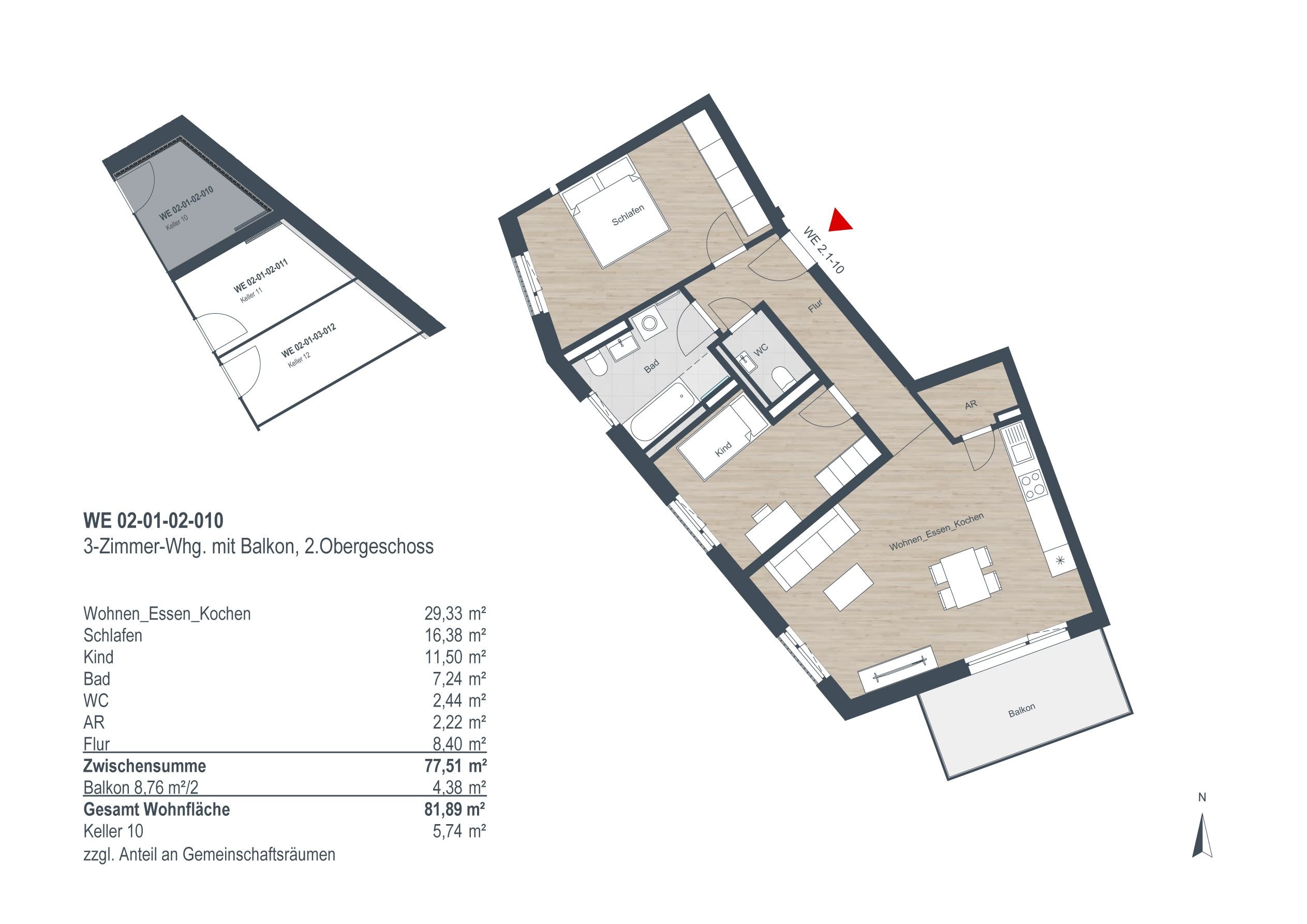 Wohnung zur Miete 1.165 € 3 Zimmer 81,9 m²<br/>Wohnfläche 2.<br/>Geschoss Knauppstraße 23 Stein Stein 90547