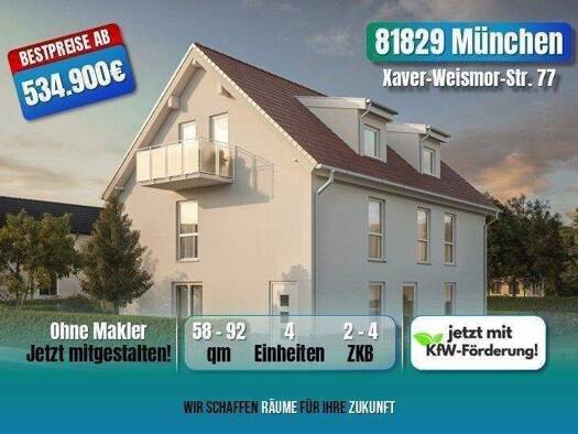 Terrassenwohnung zum Kauf provisionsfrei als Kapitalanlage geeignet 534.900 € 2 Zimmer 58 m² Xaver-Weismor-Str. 77 Trudering-Riem München 81829