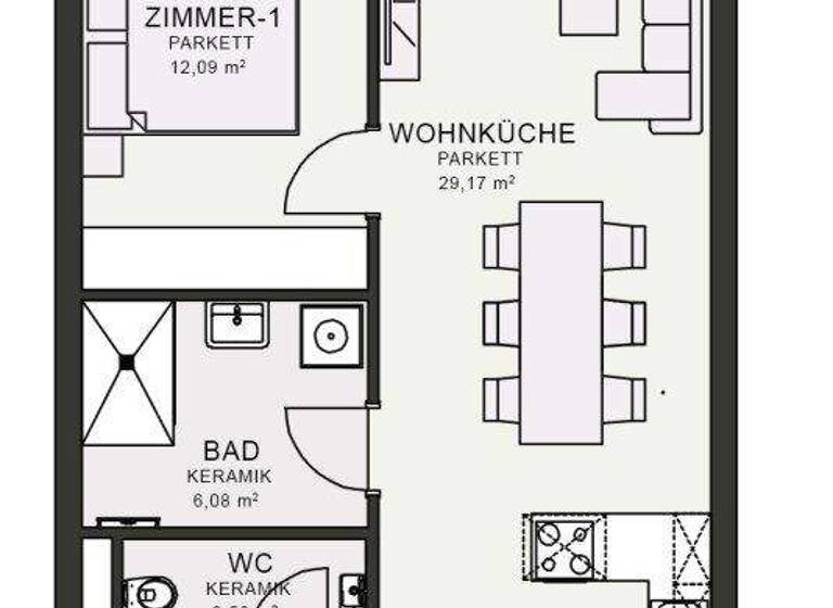 Wohnung zur Miete - Erstbezug 757 € 2 Zimmer 57 m² 6. Geschoss frei ab sofort Fröhlichgasse 23-35 Jakomini Graz 8010