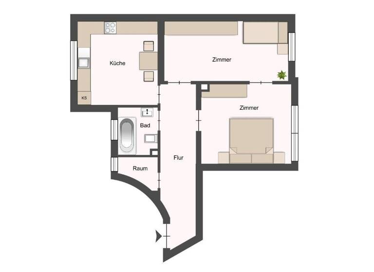 Wohnung zur Miete 790 € 2 Zimmer 61 m² EG Luzenberg Mannheim 68305