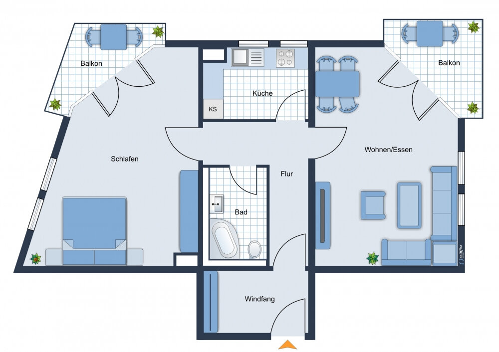 Wohnung zum Kauf provisionsfrei 75.000 € 2 Zimmer 67 m²<br/>Wohnfläche 1.<br/>Geschoss Straße des Friedens 11 Wurzen Wurzen 04808