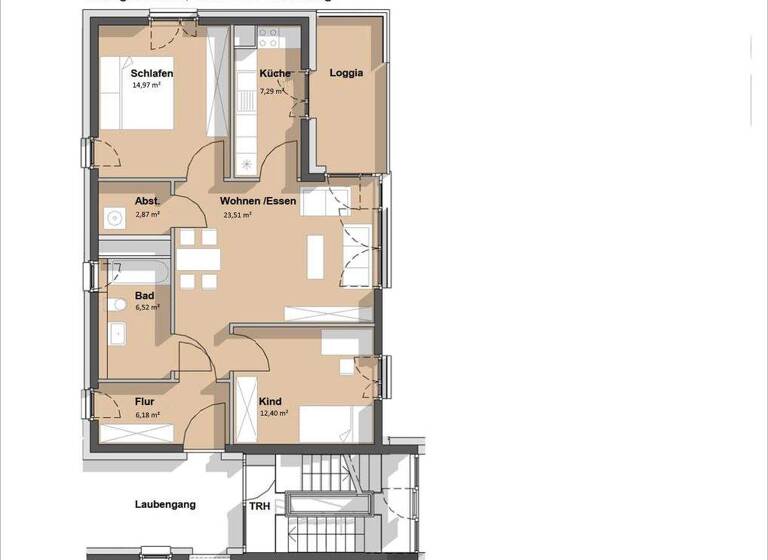 Wohnung zur Miete 1.029 € 3 Zimmer 75,8 m² 1. Geschoss frei ab 01.04.2026 Wickopweg 16a Kranichstein Darmstadt 64289