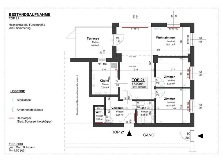 Wohnung zur Miete 714 € 3 Zimmer 67 m² EG Semmering 2680