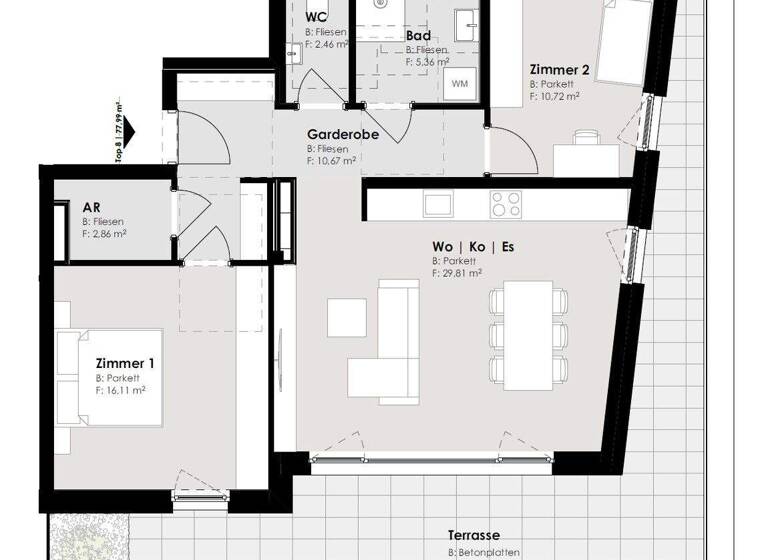 Wohnung zum Kauf - Erstbezug provisionsfrei 879.000 € 3 Zimmer 78 m² 2. Geschoss Gnigl Salzburg 5023