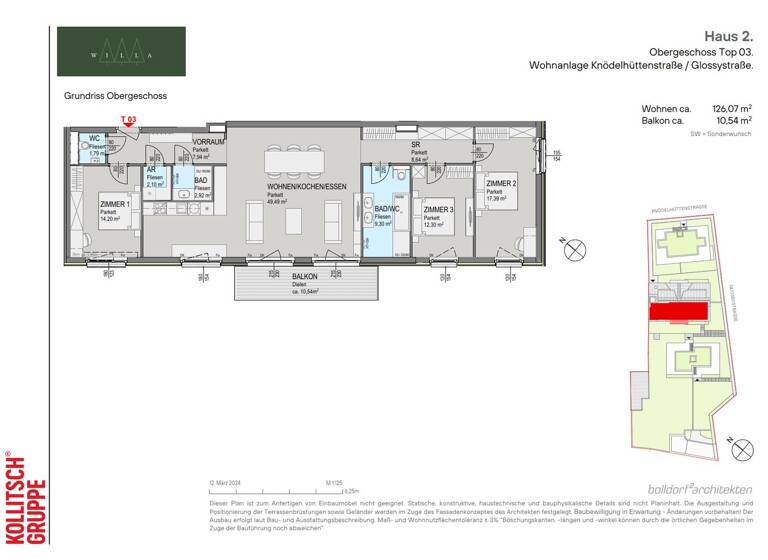 Wohnung zum Kauf 998.000 € 4 Zimmer 126,1 m² Wien 1140