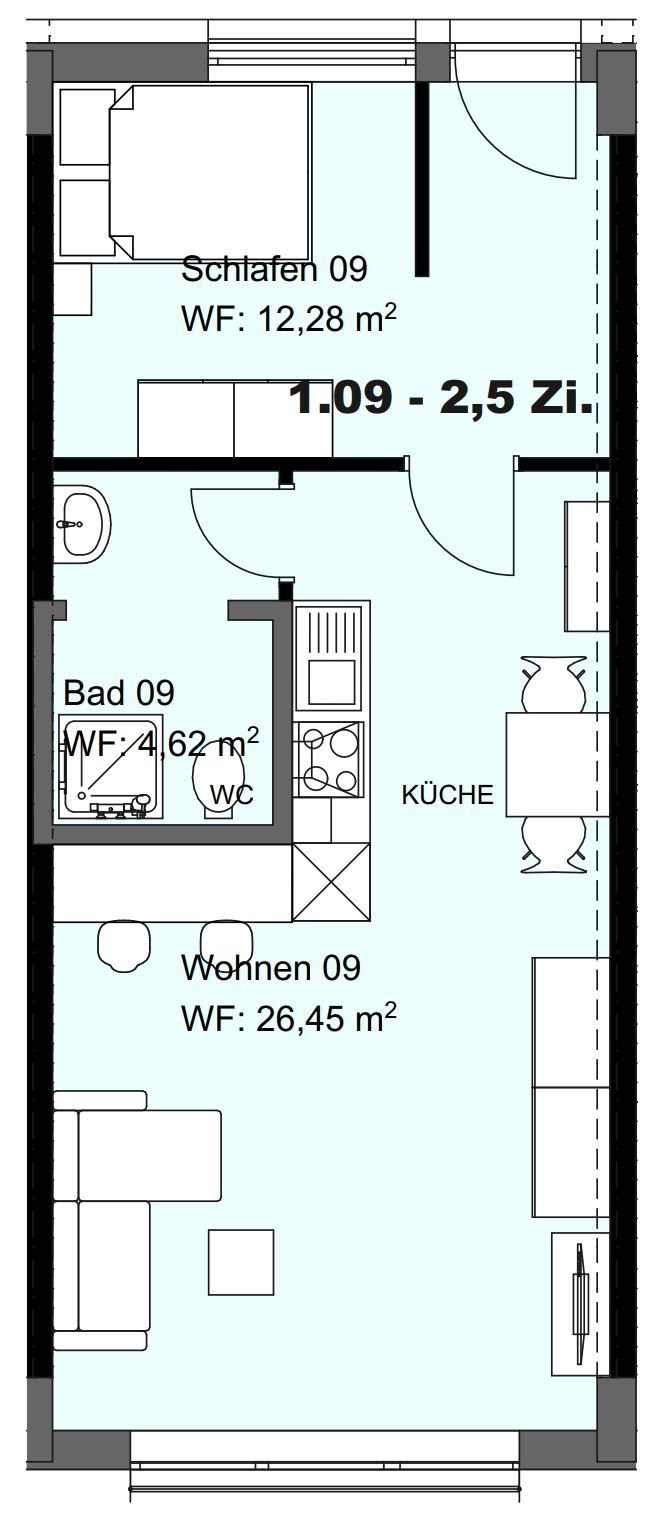 Wohnung zur Miete 580 € 2,5 Zimmer 45 m²<br/>Wohnfläche Tuttlingen Tuttlingen 78532