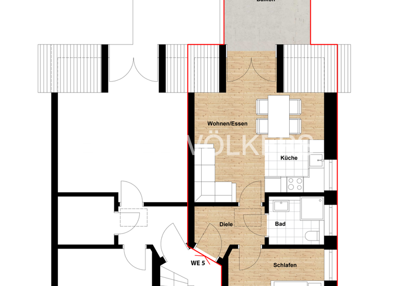 Wohnung zum Kauf 279.000 € 2 Zimmer 42,4 m² Geist Münster 48153
