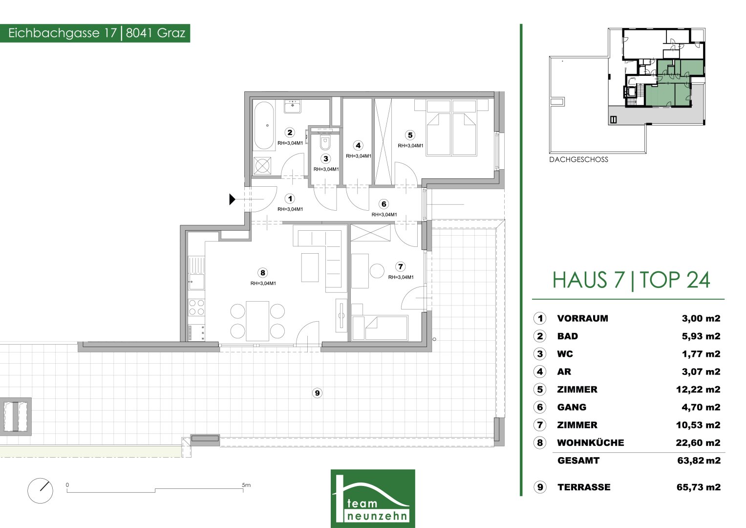 Wohnung zur Miete 1.001 € 3 Zimmer 63,8 m²<br/>Wohnfläche 4.<br/>Geschoss Eichbachgasse 17 Liebenau Graz 8041