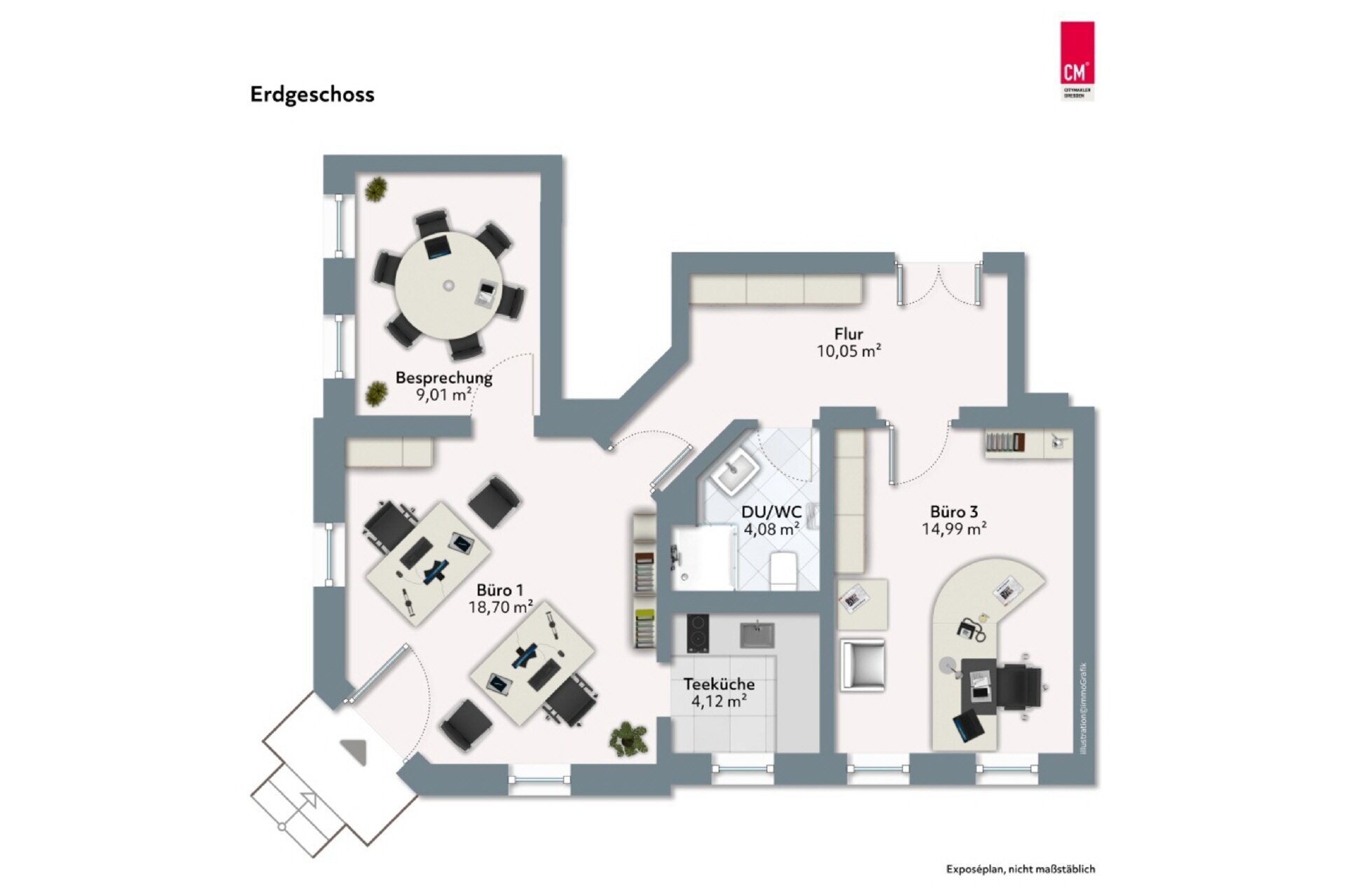 Büro-/Praxisfläche zur Miete 8 € 3 Zimmer 62,5 m²<br/>Bürofläche Franz-Lehmann-Straße 27 Mickten (Sternstr.) Dresden 01139