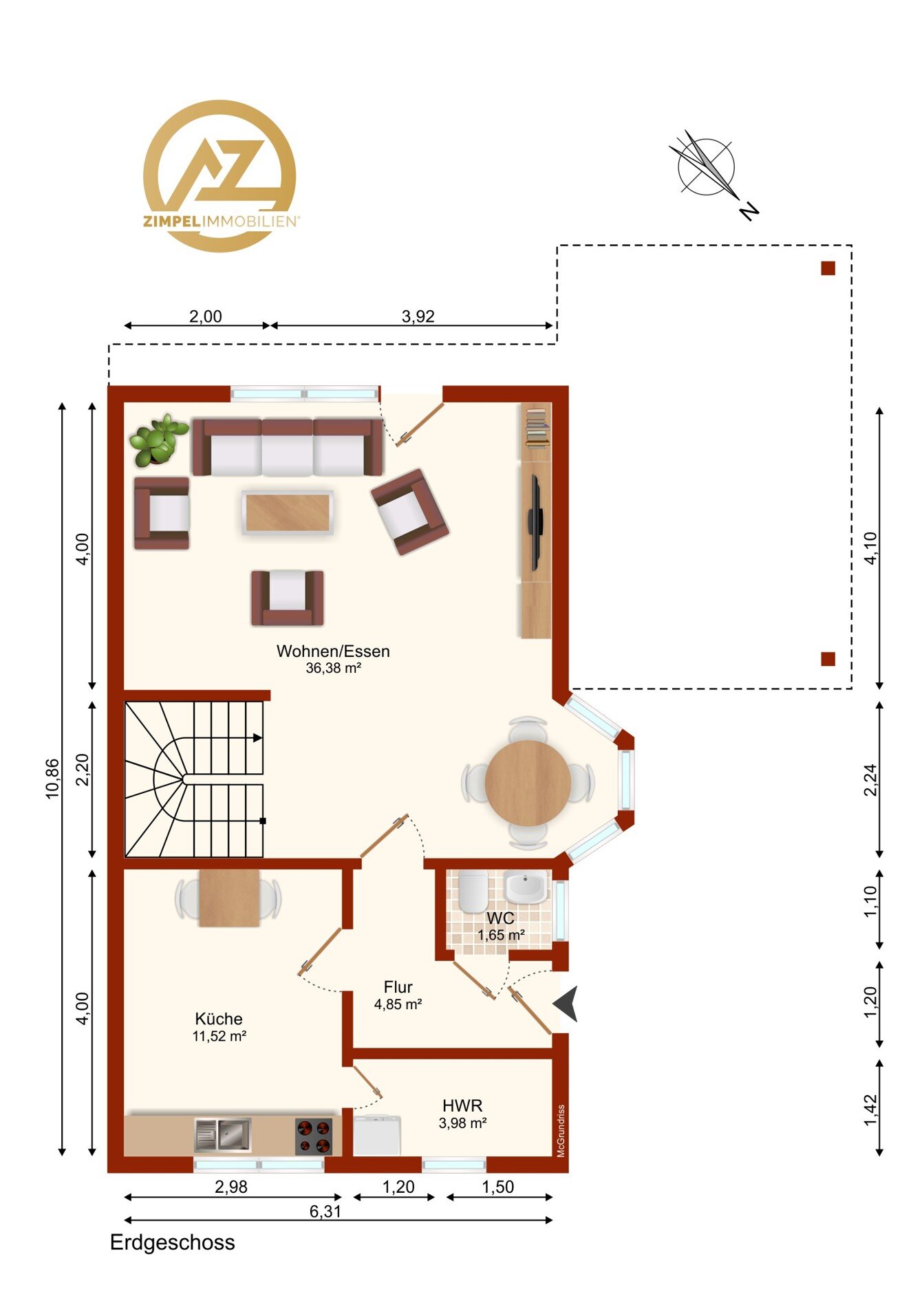 Doppelhaushälfte zum Kauf 169.000 € 3 Zimmer 110 m²<br/>Wohnfläche 399 m²<br/>Grundstück Irxleben Irxleben 39167