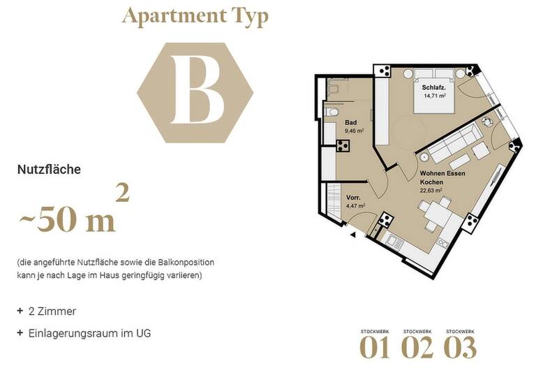 Wohnung zur Miete 994 € 2 Zimmer 50 m² Wiener Neustadt 2700