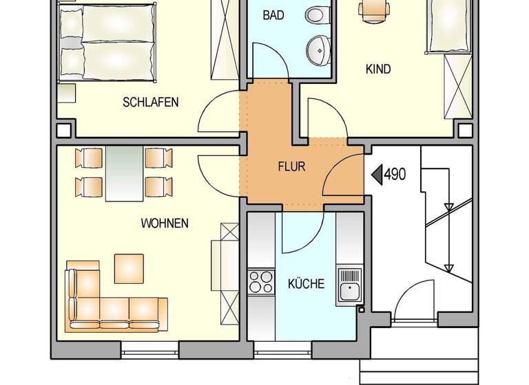 Wohnung zur Miete 342 € 3 Zimmer 57,1 m² EG frei ab 01.04.2026 Neuenhof 69 Süd Remscheid 42859