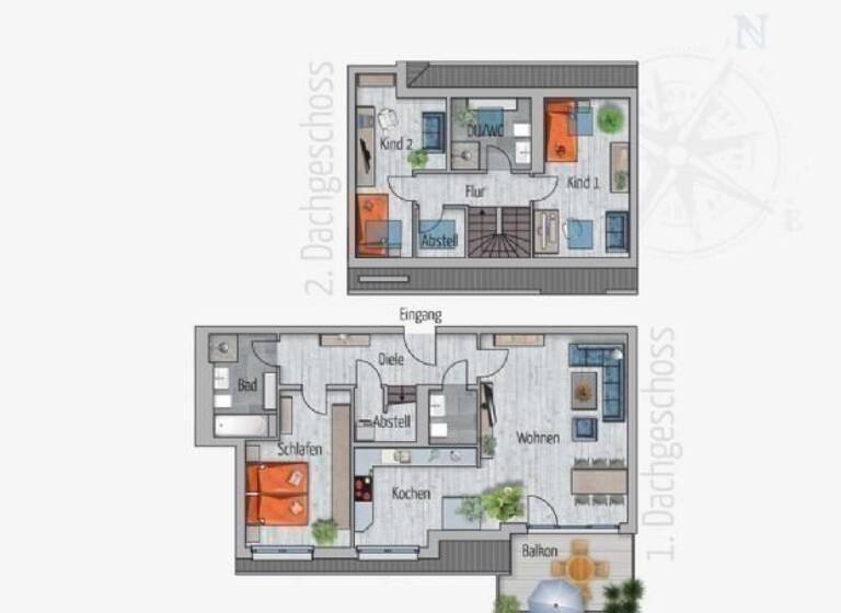 Maisonette zum Kauf - Neubau provisionsfrei 398.500 € 4 Zimmer 115,1 m²<br/>Wohnfläche Dachgeschoss<br/>Geschoss ab sofort<br/>Verfügbarkeit Reichenbrand 862 Chemnitz 09117