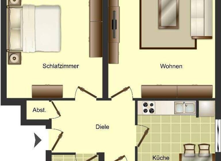Wohnung zur Miete 489 € 2 Zimmer 58,3 m² 6. Geschoss Weststraße 46 Beeck Duisburg 47139
