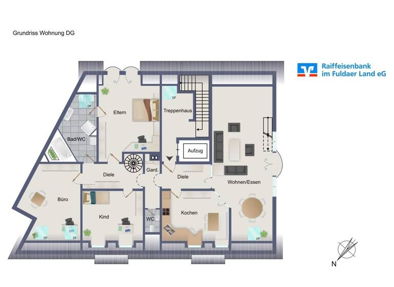 Wohnung zur Miete 1.390 € 4 Zimmer 160 m² frei ab sofort Künzell 36093