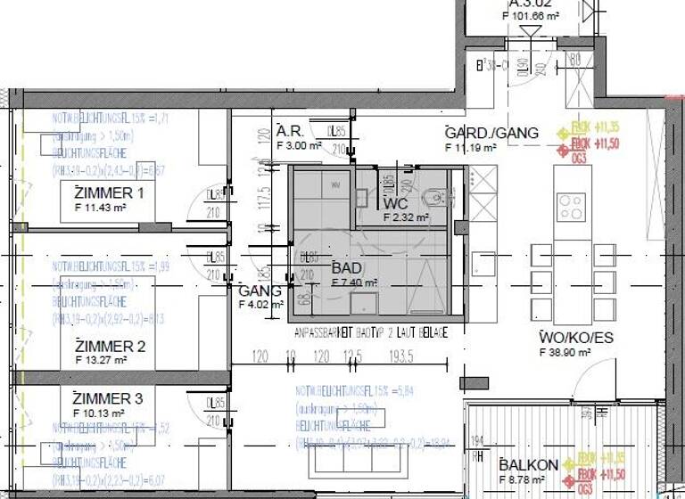 Wohnung zur Miete 2.051 € 4 Zimmer 94,3 m² Schwaz 6130