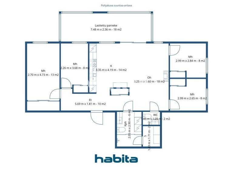 Studio zum Kauf 749.000 € 5 Zimmer 93,5 m² 9. Geschoss Tenderinlenkki 12 Helsinki 00520