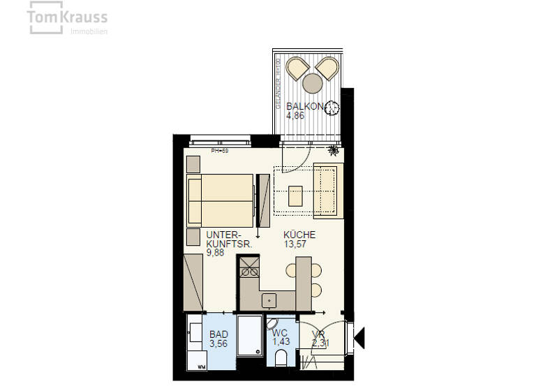 Studio zum Kauf - Erstbezug 235.060 € 2 Zimmer 30,8 m² 4. Geschoss Wien, Brigittenau 1200