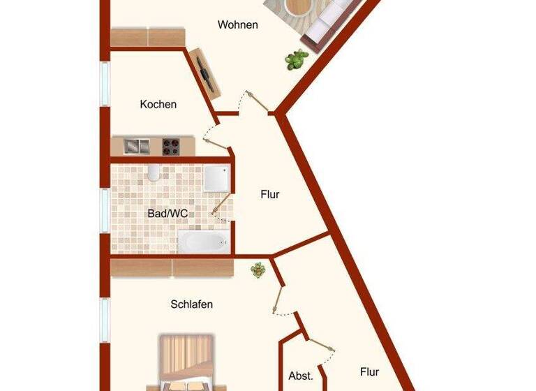 Wohnung zur Miete 390 € 2 Zimmer 66,7 m² 2. Geschoss Preißelpöhl Plauen 08525