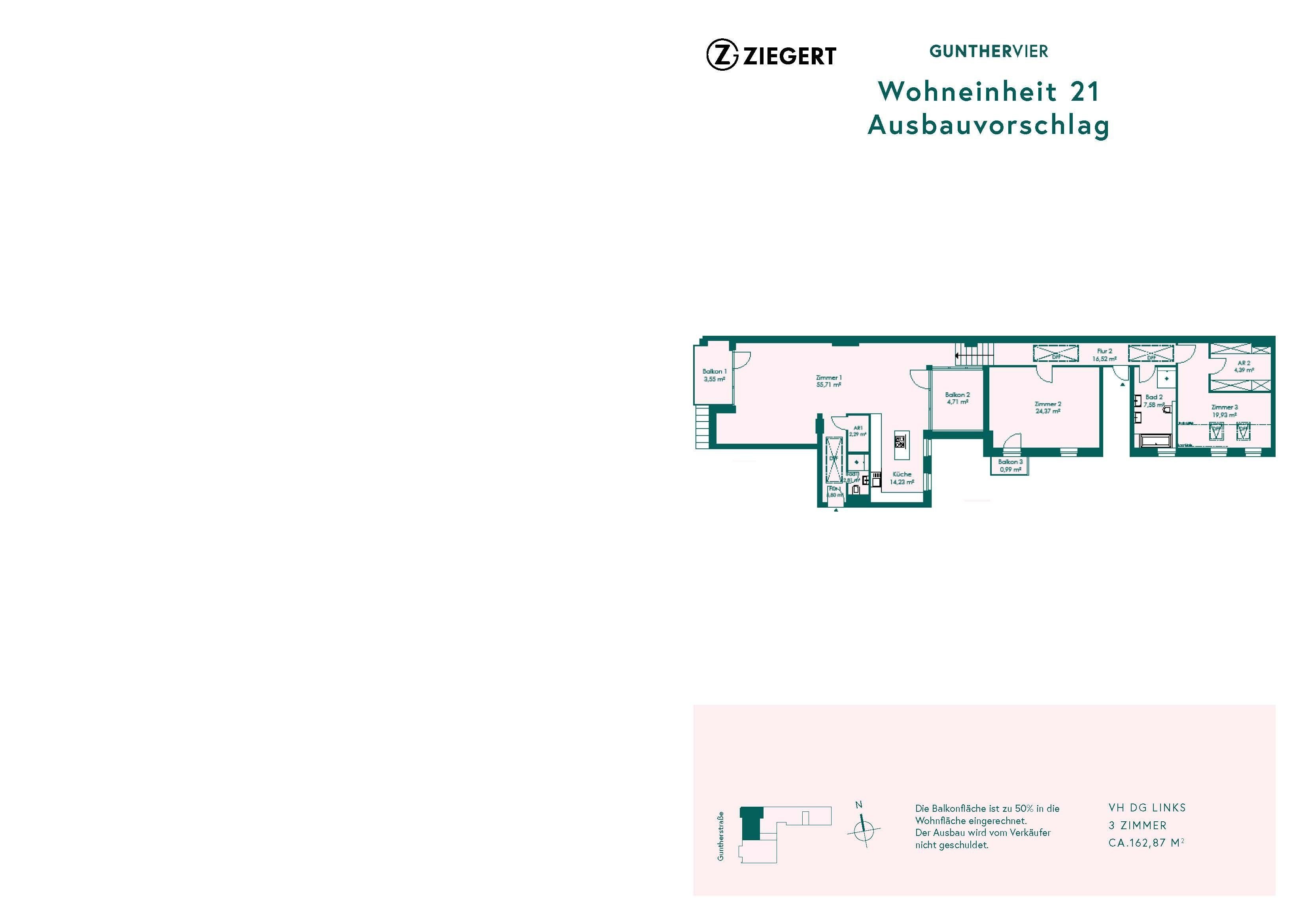 Wohnung zum Kauf provisionsfrei 358.314 € 3 Zimmer 162,9 m²<br/>Wohnfläche 4.<br/>Geschoss Guntherstraße 4 Lichtenberg Berlin 10365