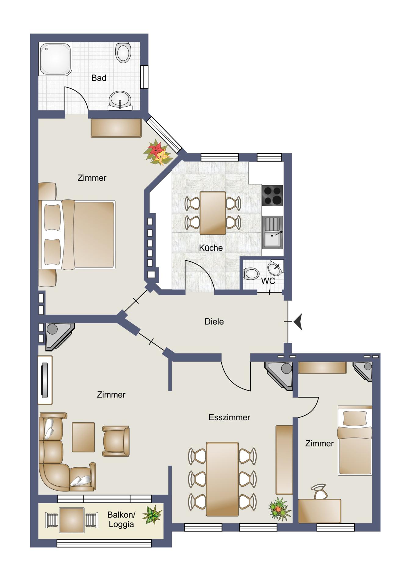 Wohnung zum Kauf 599.999 € 4 Zimmer 104 m²<br/>Wohnfläche 1.<br/>Geschoss Steglitz Berlin 12163