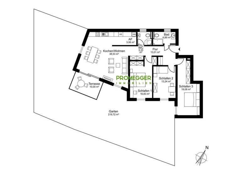 Wohnung zum Kauf - Erstbezug provisionsfrei 940.000 € 4 Zimmer 112 m² EG Oberalm 5411