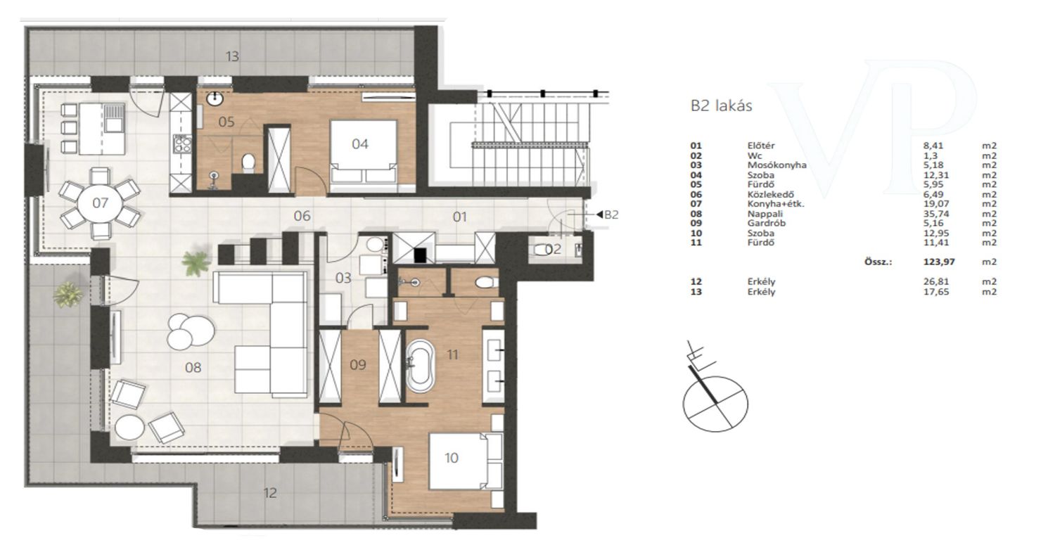 Wohnung zum Kauf 3 Zimmer 124 m²<br/>Wohnfläche Budapest 1021