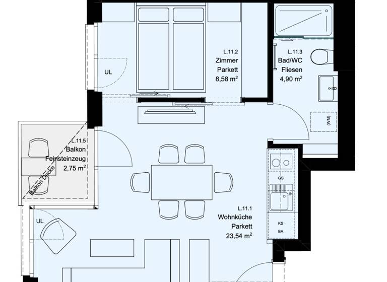 Wohnung zum Kauf - Erstbezug 229.900 € 2 Zimmer 37 m² 3. Geschoss Leebgasse Wien 1100