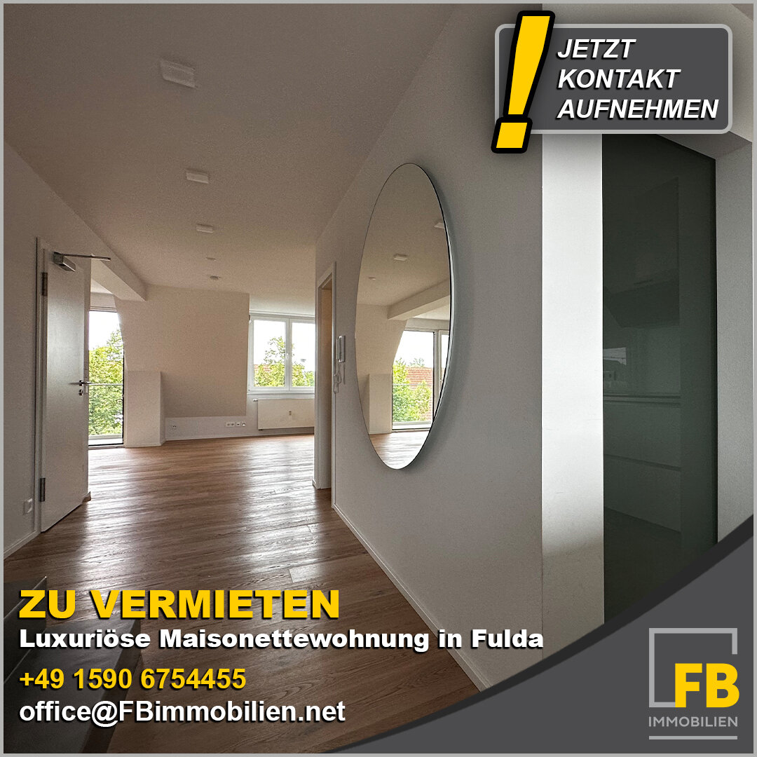 Maisonette zur Miete 1.675 € 3 Zimmer 110 m²<br/>Wohnfläche 3.<br/>Geschoss ab sofort<br/>Verfügbarkeit Am Rosengarten 14 Innenstadt Fulda 36037