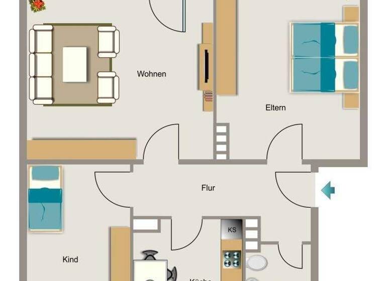 Wohnung zur Miete 560 € 3,5 Zimmer 58,3 m² 1. Geschoss frei ab 01.03.2026 Steinstraße 67 Overbruch Duisburg 47178