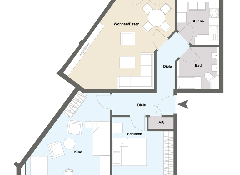 Wohnung zum Kauf 379.000 € 3 Zimmer 89 m² EG Birken Bayreuth 95447