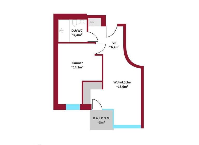 Wohnung zur Miete - Erstbezug 864 € 2 Zimmer 43,7 m² Wien 1210