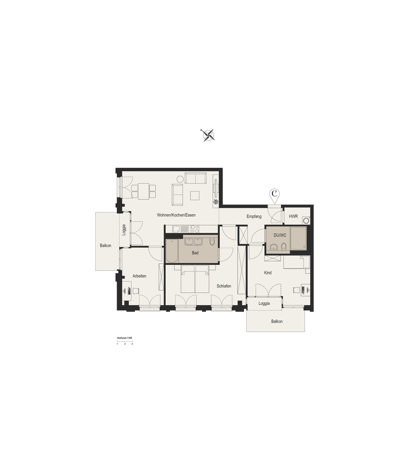 Wohnung zum Kauf provisionsfrei 1.222.000 € 4 Zimmer 122,3 m²<br/>Wohnfläche 3.<br/>Geschoss Düsseltal Düsseldorf 40239