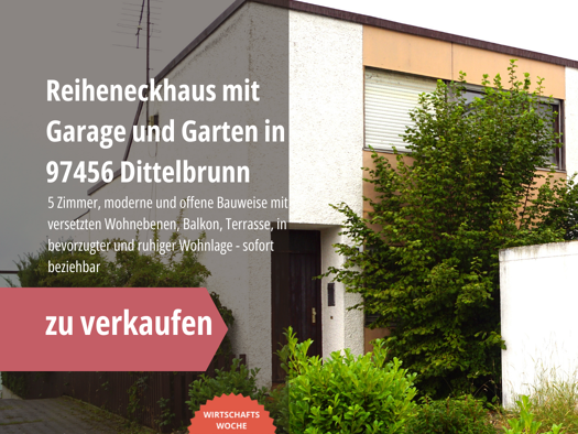 Reihenendhaus zum Kauf 299.000 € 5 Zimmer 130 m² 268 m² Grundstück frei ab sofort Dittelbrunn 97456