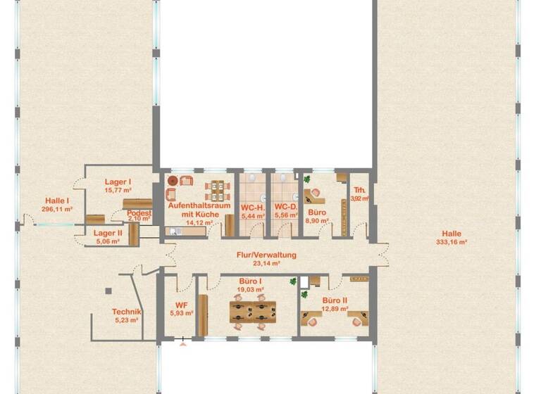 Lagerhalle zur Miete 5,05 € 657,4 m² Lagerfläche Lauffen Deißlingen-Lauffen 78652