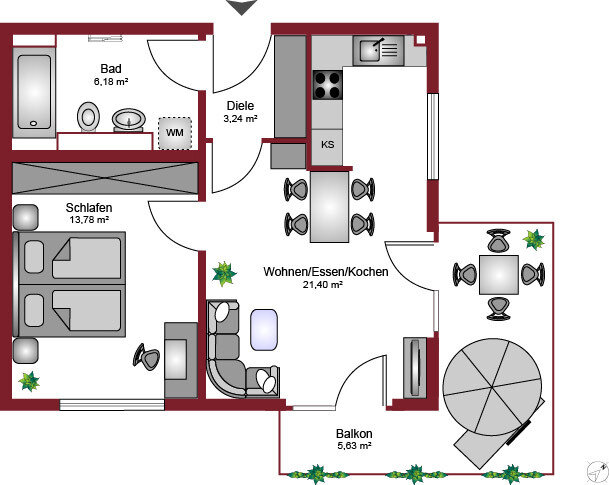 Wohnung zum Kauf provisionsfrei 488.500 € 2 Zimmer 50,2 m²<br/>Wohnfläche Trudering - Riem München 81929