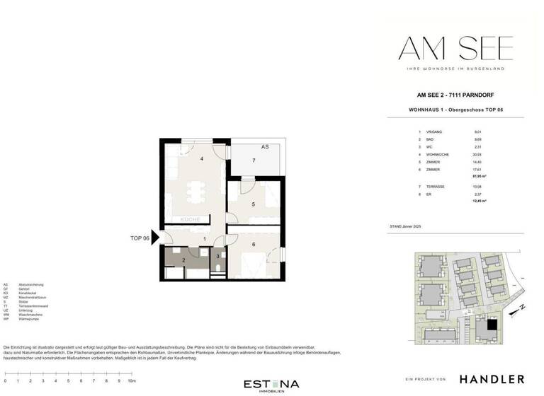 Wohnung zum Kauf - Erstbezug 459.000 € 3 Zimmer 82 m² 1. Geschoss Am See Parndorf 7111