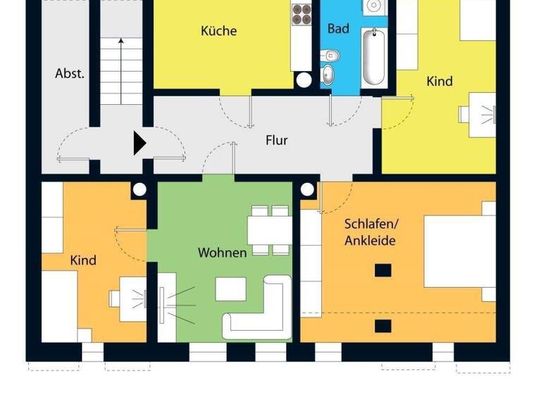 Wohnung zur Miete 525 € 4 Zimmer 100 m² Döbeln 04720