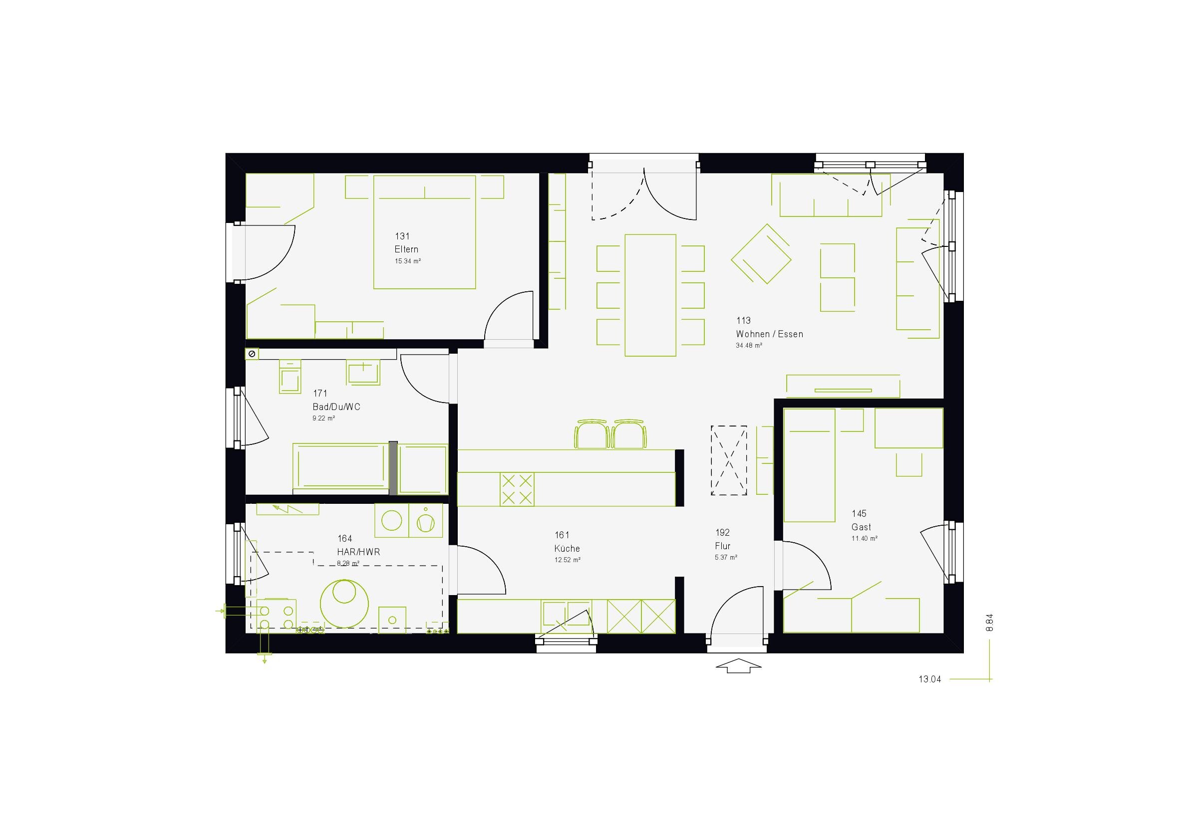 Bungalow zum Kauf provisionsfrei 337.281 € 3 Zimmer 96 m²<br/>Wohnfläche 650 m²<br/>Grundstück Obernbreit 97342