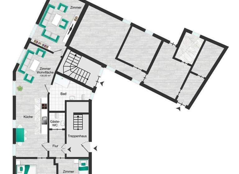 Wohnung zur Miete 820 € 4 Zimmer 130 m² EG Blankenstein 07366