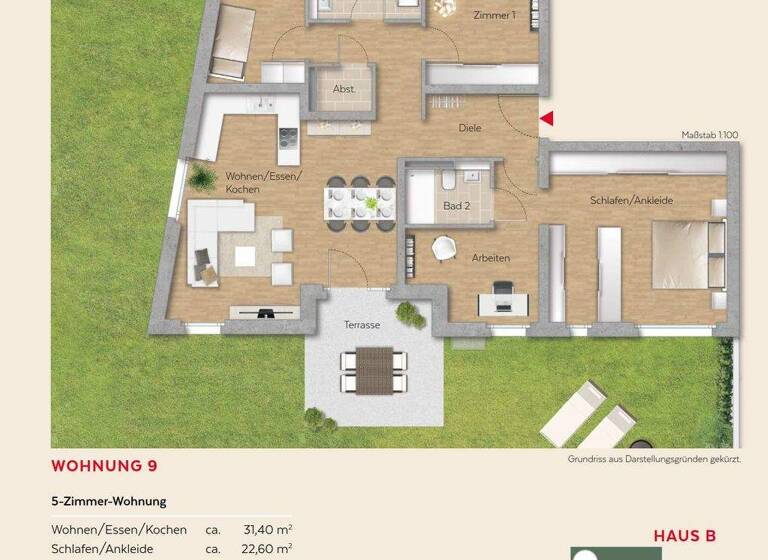 Wohnung zum Kauf - Erstbezug provisionsfrei 665.000 € 5 Zimmer 122 m² Ringstraße 56/1 Winnenden 71364