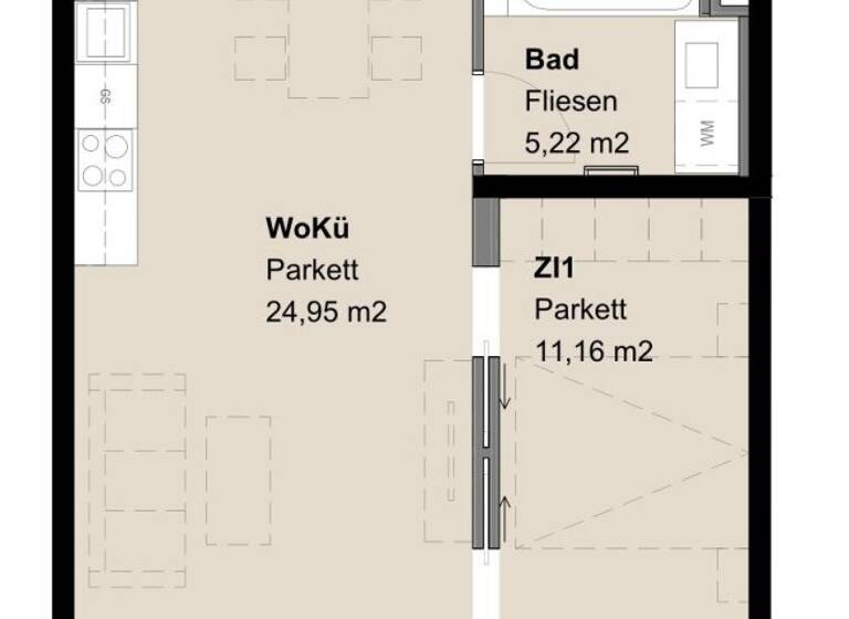 Wohnung zur Miete 1.119 € 2 Zimmer 46 m² 4. Geschoss frei ab 01.05.2026 Schönbrunner Straße Wien,Margareten 1050
