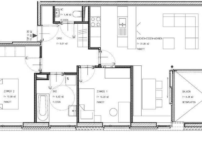 Wohnung zur Miete 926 € 3 Zimmer 72,8 m² Belruptstraße 55 Bregenz 6900