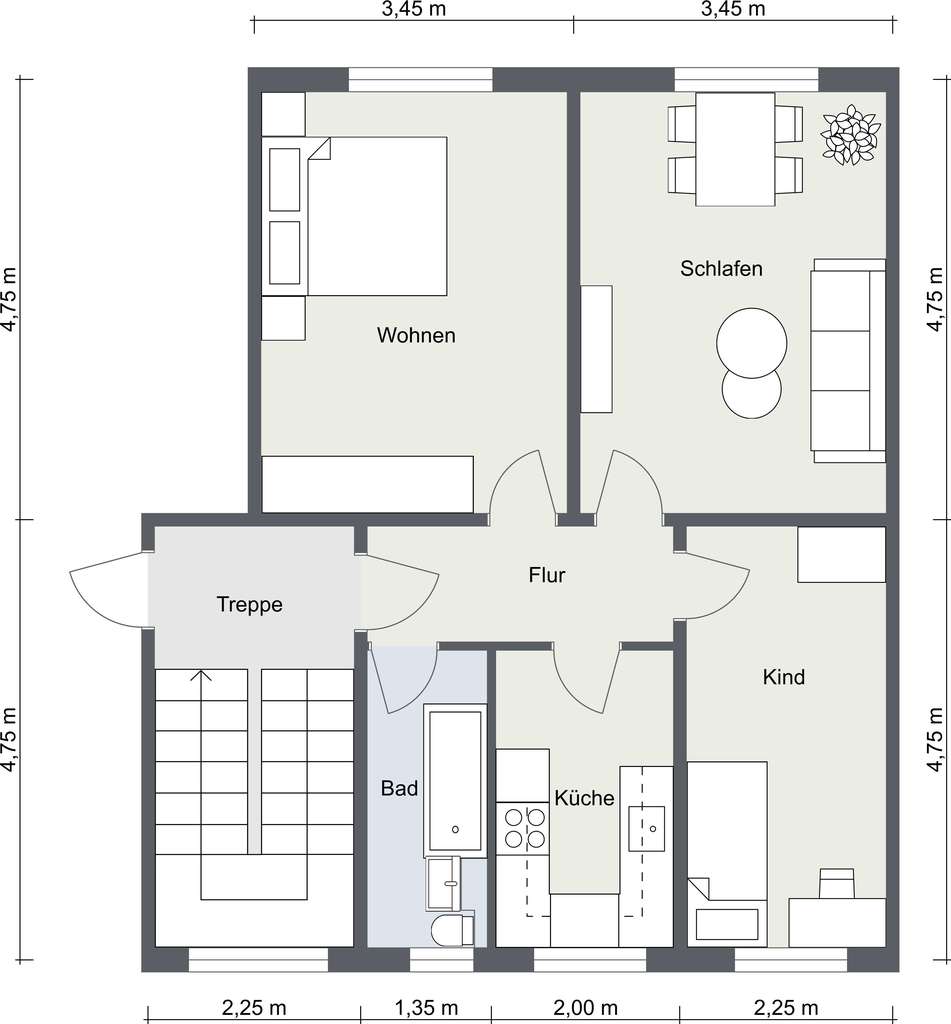 Wohnung zur Miete 414 € 3 Zimmer 59,2 m²<br/>Wohnfläche 2.<br/>Geschoss K.-Liebknecht-Str. 1 Lübbenau Lübbenau/Spreewald 03222