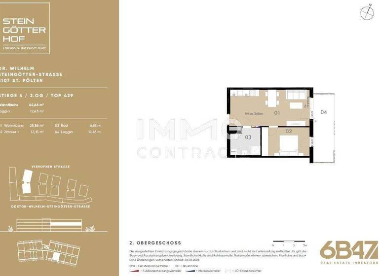 Wohnung zum Kauf - Erstbezug provisionsfrei 175.600 € 2 Zimmer 44,7 m² Teufelhof St. Pölten 3100