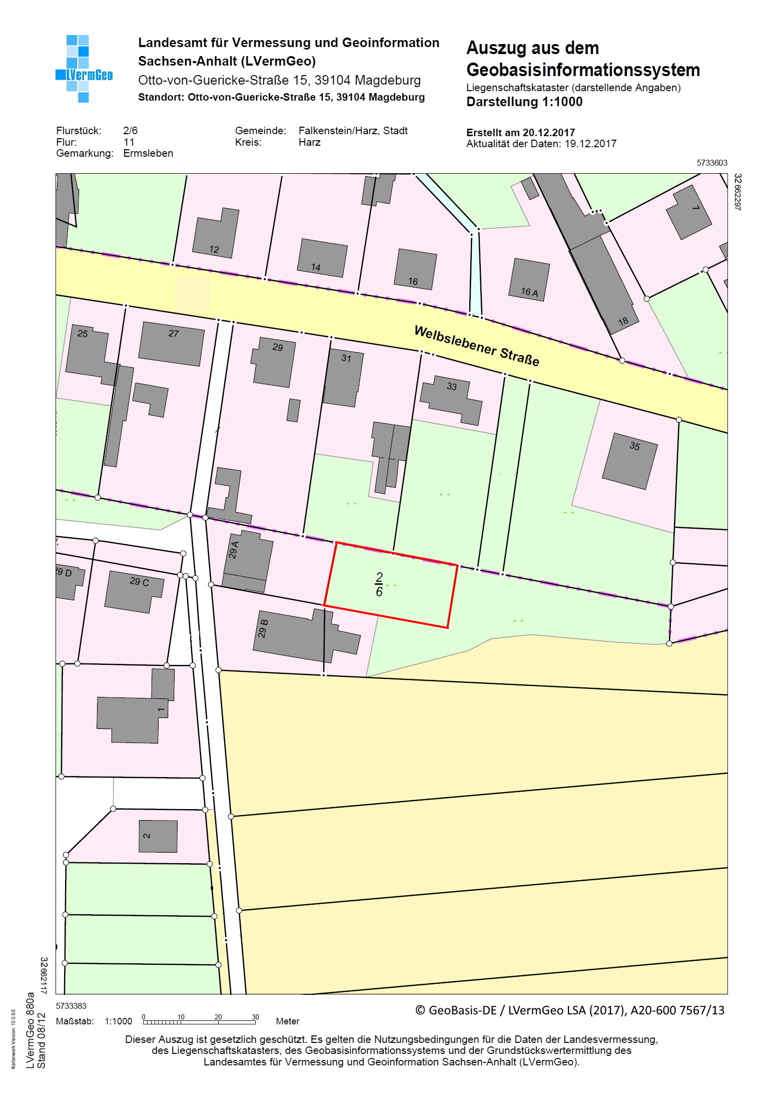 Grundstück zum Kauf 1.400 € 569 m²<br/>Grundstück Ermsleben Falkenstein / Harz 06463